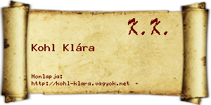 Kohl Klára névjegykártya