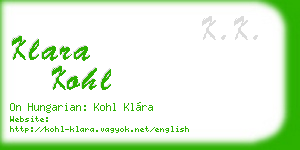 klara kohl business card
